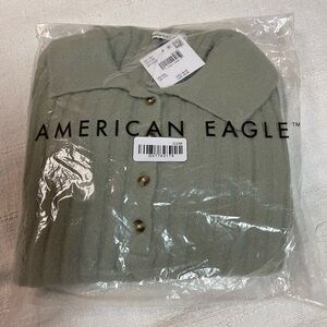 NWT Green teal American Eagle Eyelash Polo Fall Cozy Sweater Women’s XXL